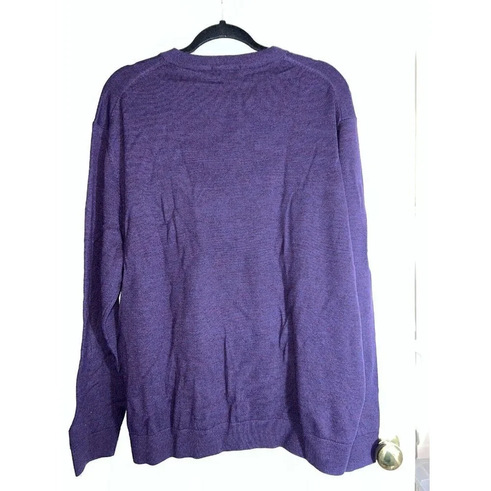 PER ME UOMO Mens Extra Fine Merino Wool V Neck Pullover Sweater Sz XL